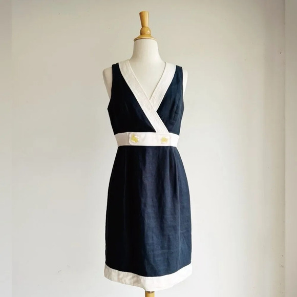 Donna Morgan Dresses & Skirts - VINTAGE DONNA MORGAN | Navy Linen Dress | 4